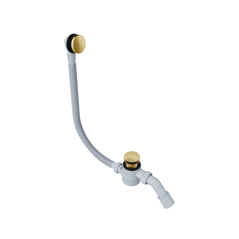 Moli syfon wannowy czyszczony od góry rozmiar do każdej wanny, złoty szczotkowany