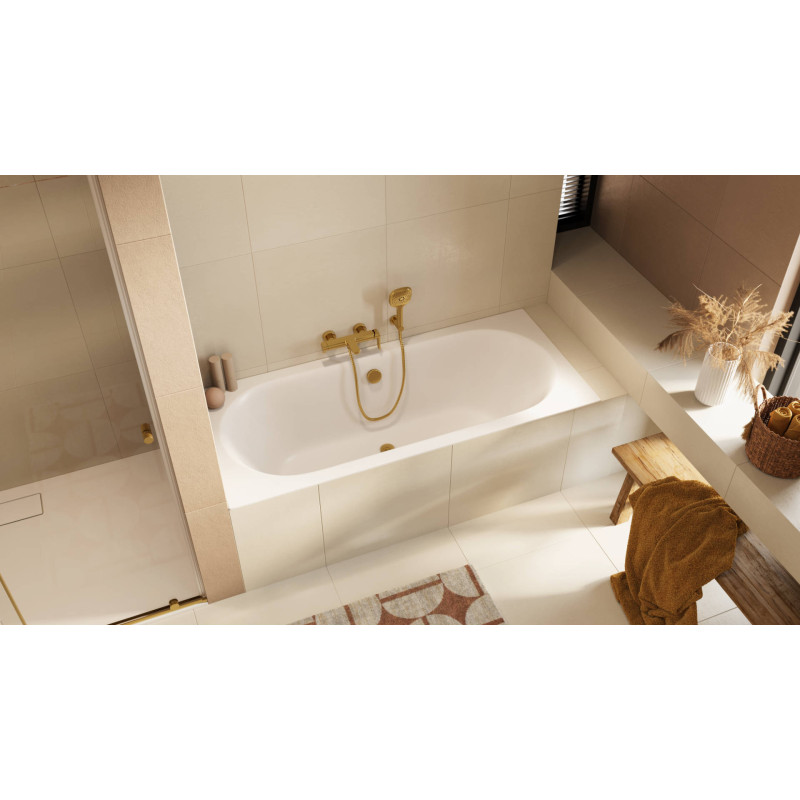 Moli syfon wannowy czyszczony od góry rozmiar do każdej wanny, złoty szczotkowany