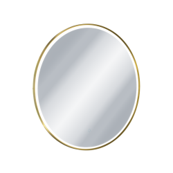 Corido lustro łazienkowe 80 cm okrągłe oświetlenie LED mata grzewcza, złoty szczotkowany