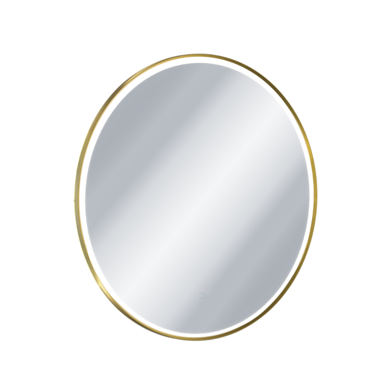 Corido lustro łazienkowe 80 cm okrągłe oświetlenie LED mata grzewcza, złoty szczotkowany