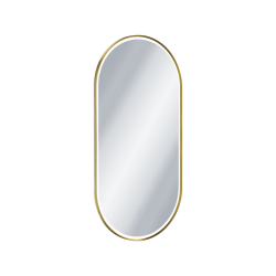 Corido lustro łazienkowe 100x50 cm owalne, oświetlenie LED mata grzewcza, złoty szczotkowany