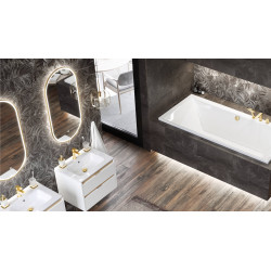 Corido lustro łazienkowe 100x50 cm owalne, oświetlenie LED mata grzewcza, złoty szczotkowany