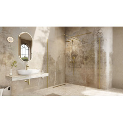 Corido lustro łazienkowe 100x50 cm owalne, oświetlenie LED mata grzewcza, złoty szczotkowany