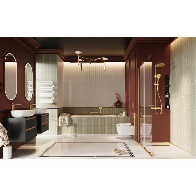 Ortigo wspornik kątowy "L", dla rozmiarów kabiny 100-140cm, złoty połysk