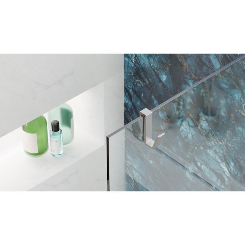 Haczyk do mocowania na szybie o grubości  6-10 mm, chrom