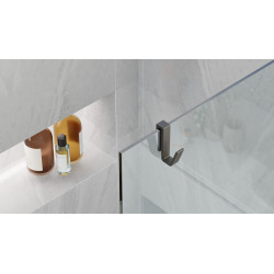 Haczyk do mocowania na szybie o grubości  6-10 mm, czarny mat