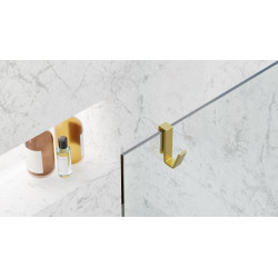 Haczyk do mocowania na szybie o grubości  6-10 mm, złoty połysk