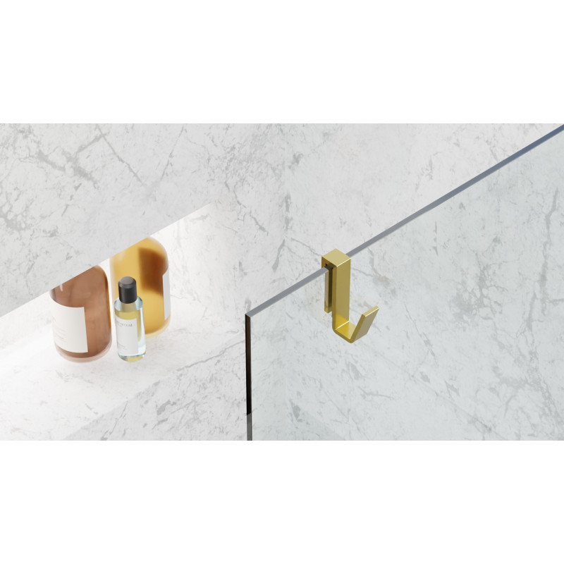 Haczyk do mocowania na szybie o grubości  6-10 mm, złoty połysk