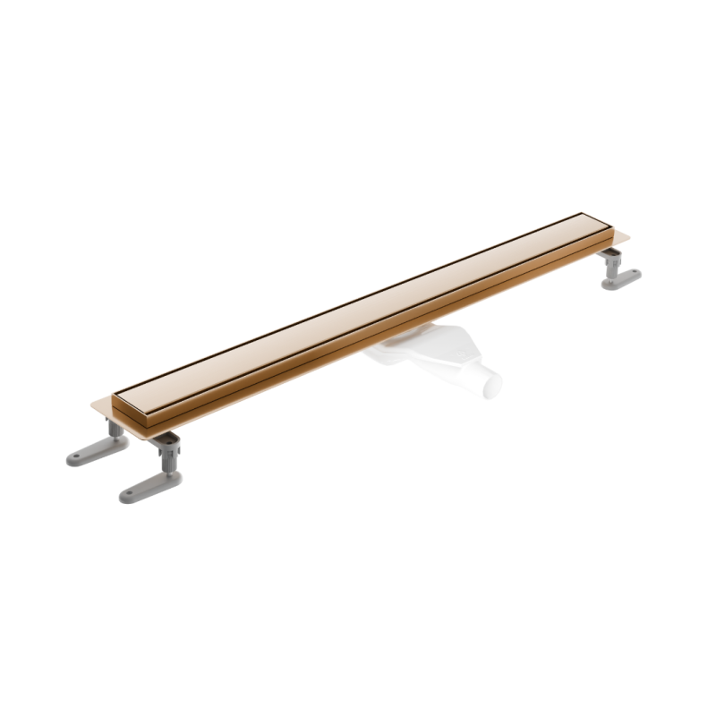 Stilio odpływ liniowy 60 cm z kołnierzem ruszt dekoracyjny, miedziany szczotkowany