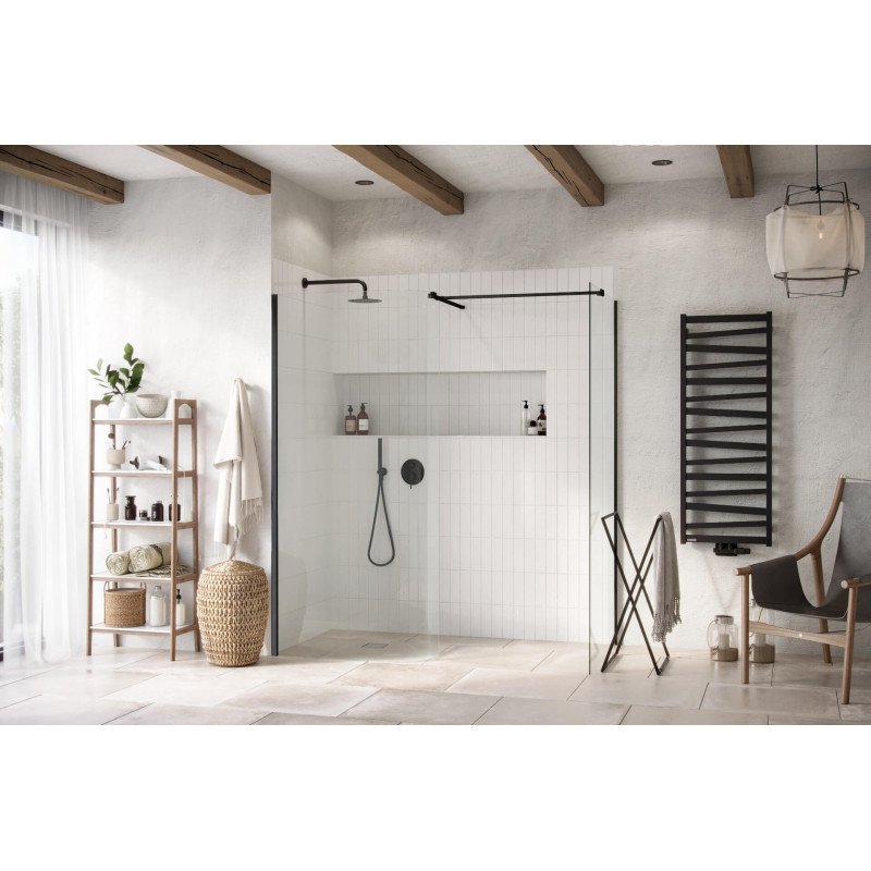 Vidoq łącznik wsporników ścianek kabiny walk-in, czarny mat