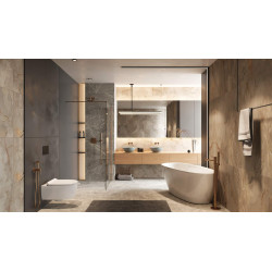 PI bateria wannowa wolnostojąca, miedziany szczotkowany