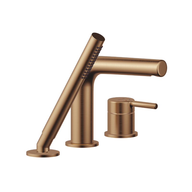 PI Bateria wannowa 3 otworowa, miedziany szczotkowany