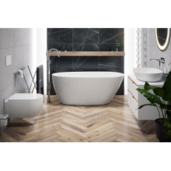 Olia 2.0 wanna owalna 160x75 cm wolnostojąca, biały połysk