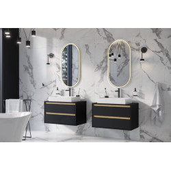 Corido lustro łazienkowe 100x50 cm owalne, oświetlenie LED mata grzewcza, miedziany szczotkowany