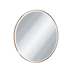 Corido lustro łazienkowe 80 cm okrągłe oświetlenie LED mata grzewcza, miedziany szczotkowany