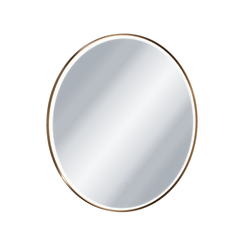 Corido lustro łazienkowe 80 cm okrągłe oświetlenie LED mata grzewcza, miedziany szczotkowany