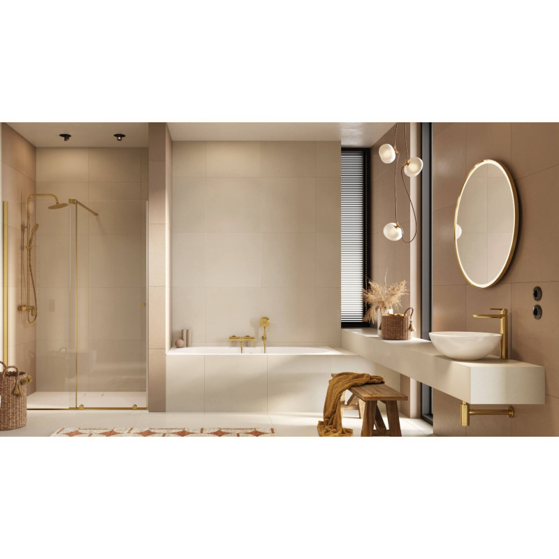 Corido lustro łazienkowe 80 cm okrągłe oświetlenie LED mata grzewcza, miedziany szczotkowany