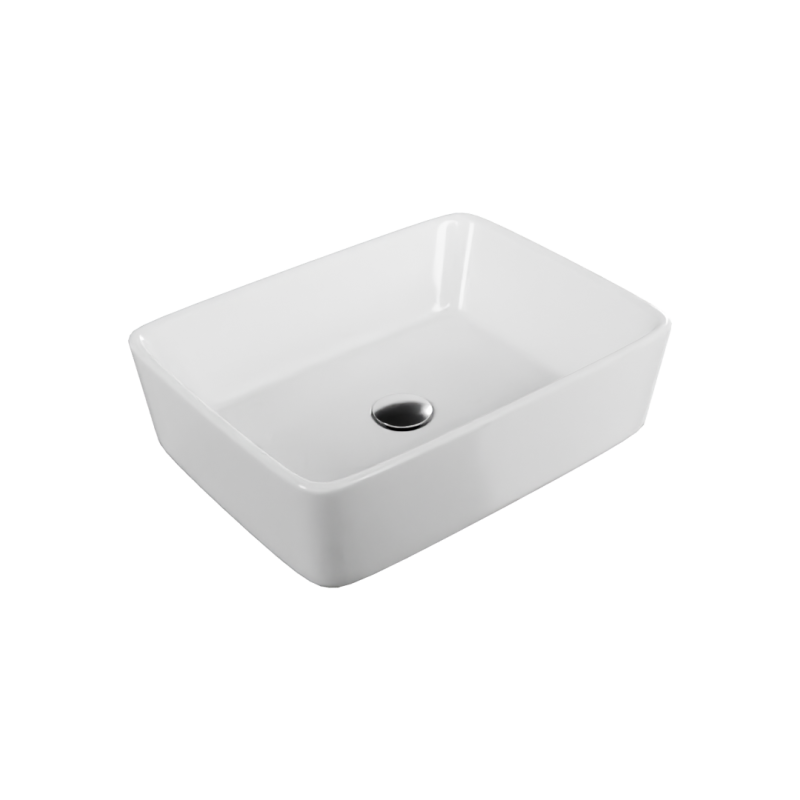 Forka 2.0 umywalka nablatowa 48x37 cm prostokątna, biały połysk