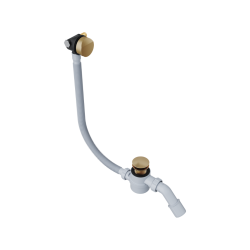 Hover syfon wannowy z napełnianiem czyszczony od góry, rozmiar do każdej wanny, miedziany szczotkowany