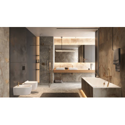 D54 syfon umywalkowy, stal nierdzewna miedziany szczotkowany