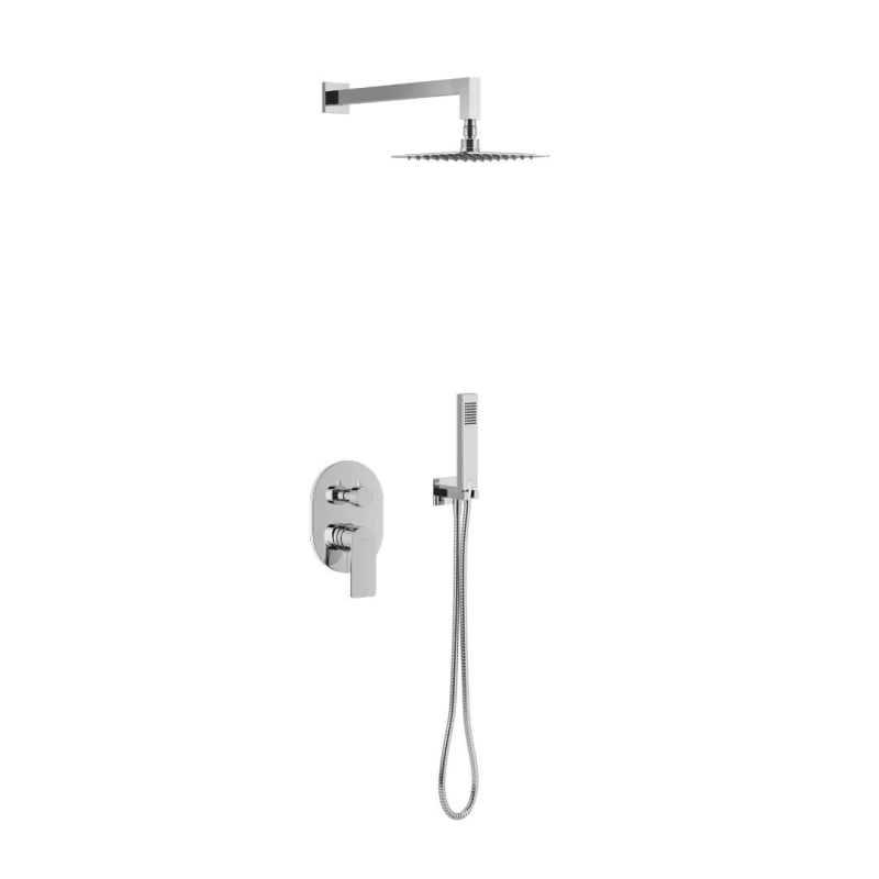 Glad zestaw prysznicowo-wannowy podtynkowy z deszczownicą 20 cm, 2 funkcyjny, chrom