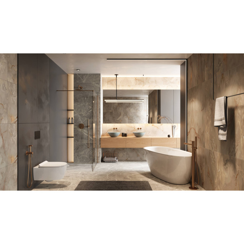 PI bateria prysznicowo-wannowa podtynkowa 3 funkcyjna, biały mat