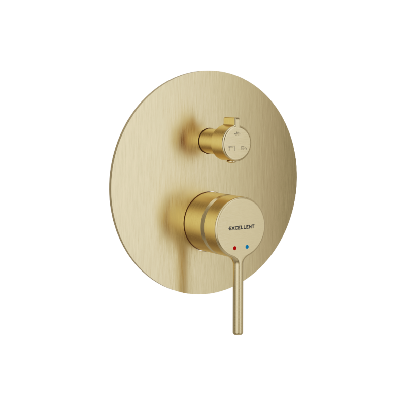 PI bateria prysznicowo-wannowa podtynkowa 3 funkcyjna, złoty szczotkowany