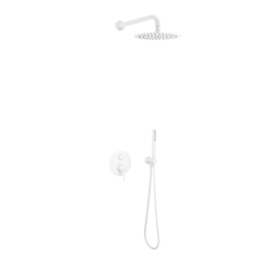 PI zestaw prysznicowo-wannowy podtynkowy 3 funkcyjny, z deszczownicą 25 cm, biały mat