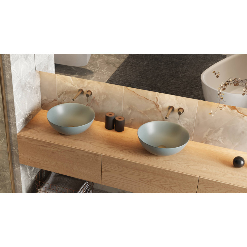 PI bateria umywalkowa podtynkowa komplet , miedziany szczotkowany