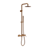 PI zestaw prysznicowy ścienny z deszczownicą 25 cm, miedziany szczotkowany