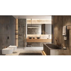 PI zestaw prysznicowy ścienny z deszczownicą 25 cm, miedziany szczotkowany