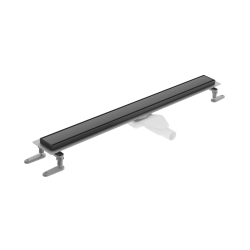 Stilio odpływ liniowy 80 cm z kołnierzem ruszt dekoracyjny, czarny mat
