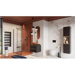 Stilio odpływ liniowy 90 cm z kołnierzem ruszt dekoracyjny, czarny mat