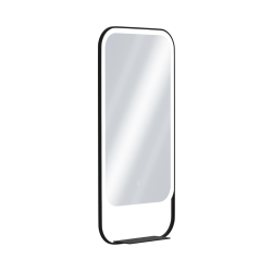 Mila Light lustro łazienkowe 100x50 cm  z półką, oświetlenie LED mata grzewcza, czarny mat