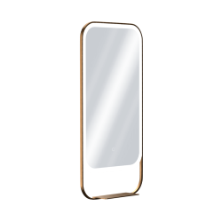 Mila Light lustro łazienkowe 100x50 cm  z półką, oświetlenie LED mata grzewcza, miedziany szczotkowany