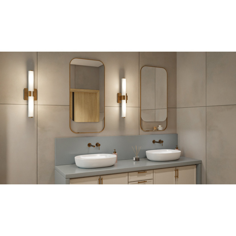 Mila lustro łazienkowe 100x50 cm z półką miedziany szczotkowany