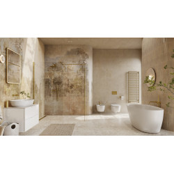 Vidoq walk-in ścianka prysznicowa prosta 90x200 cm, powłoka Clean Control, złoty szczotkowany