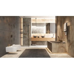 Vidoq walk-in ścianka prysznicowa prosta 90x200 cm, powłoka Clean Control, miedziany szczotkowany