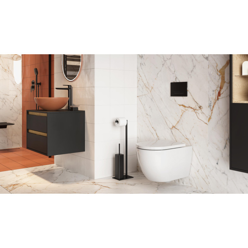 Stellar miska WC 53,5 cm wisząca bezrantowa, z deską wolnoopadającą, system spłukiwania Spin 360, biały połysk