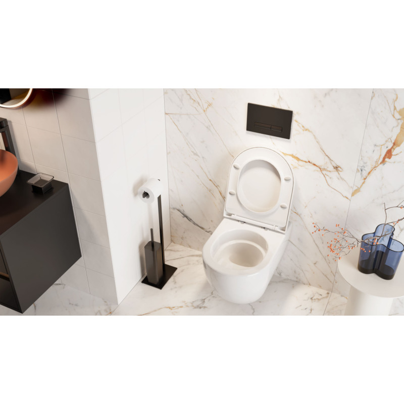 Stellar miska WC 53,5 cm wisząca bezrantowa, z deską wolnoopadającą, system spłukiwania Spin 360, biały połysk