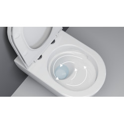 Stellar miska WC 53,5 cm wisząca bezrantowa, z deską wolnoopadającą, system spłukiwania Spin 360, biały połysk