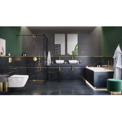 Kuadro lustro łazienkowe 100x50 cm prostokątne, złoty szczotkowany