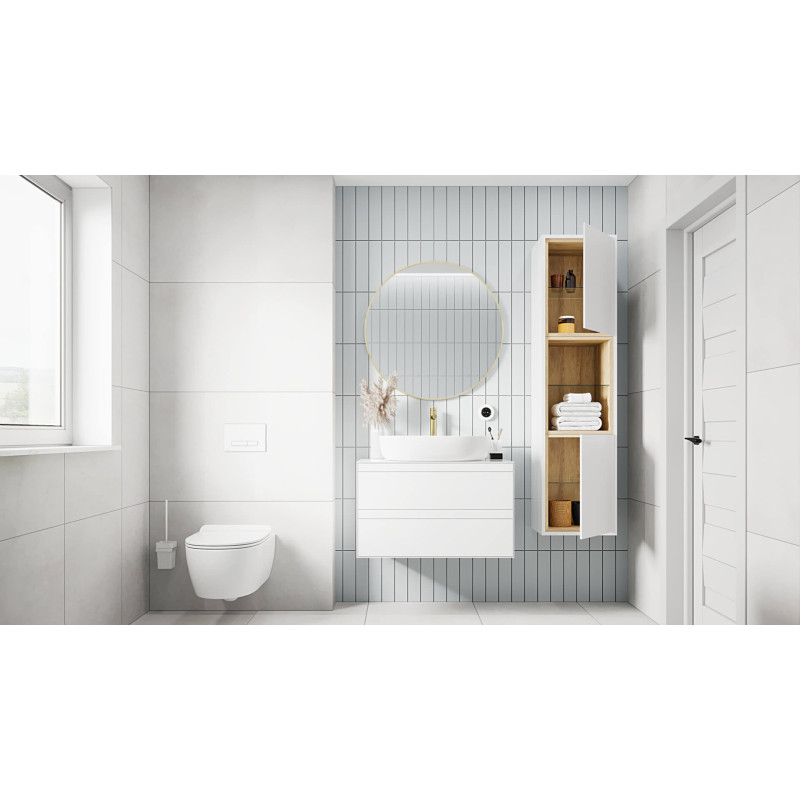 Virro lustro łazienkowe 80 cm okrągłe, złoty szczotkowany