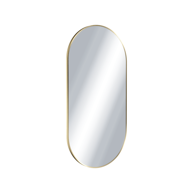Revia lustro łazienkowe 100x50cm owalne, złoty szczotkowany