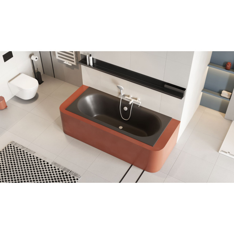 Oceana Slim wanna prostokątna 180X80 cm antracyt mat