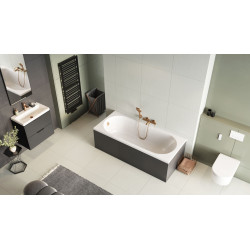 Oceana Slim Mono wanna prostokątna 170X75 cm biały połysk