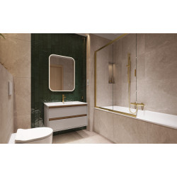 Liner parawan nawannowy 110x140 cm rozsuwany 2-częściowy lewy / prawy, złoty szczotkowany