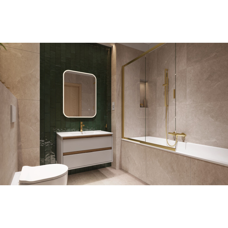 Liner parawan nawannowy 110x140 cm rozsuwany 2-częściowy lewy / prawy, złoty szczotkowany