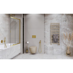 Liner parawan nawannowy 110x140 cm rozsuwany 2-częściowy lewy / prawy, złoty szczotkowany