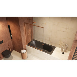 Liner parawan nawannowy 110x140 cm rozsuwany 2-częściowy lewy / prawy, miedziany szczotkowany